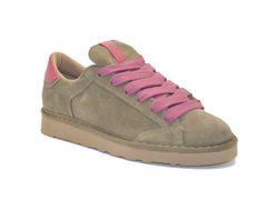 SCARPA ALLACCIATA P001 DONNA IN SUEDE MILITARY OLIVE BROWNROSE